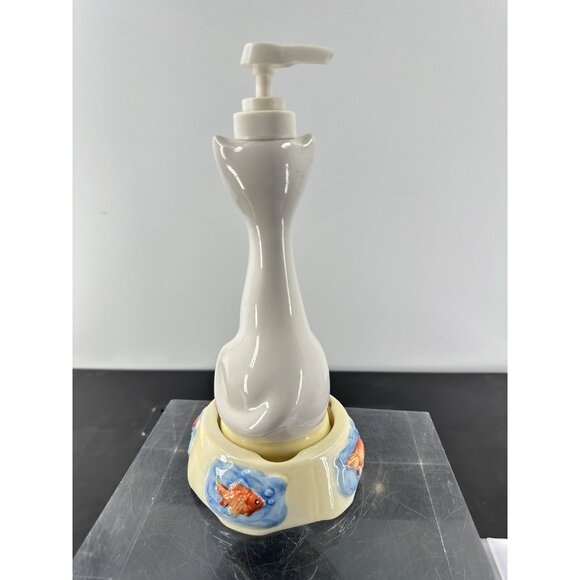 New Vintage 1999 Ceramic White Cat Soap Pump Soap Dispenser w/Base (H-1) - Picture 4 of 10